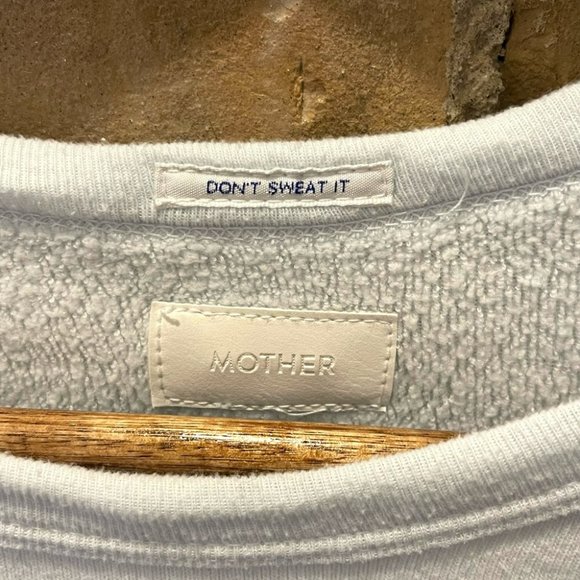 MOTHER Busy Doin Nothing light blue crew neck sweatshirt Sz XS - Picture 6 of 7